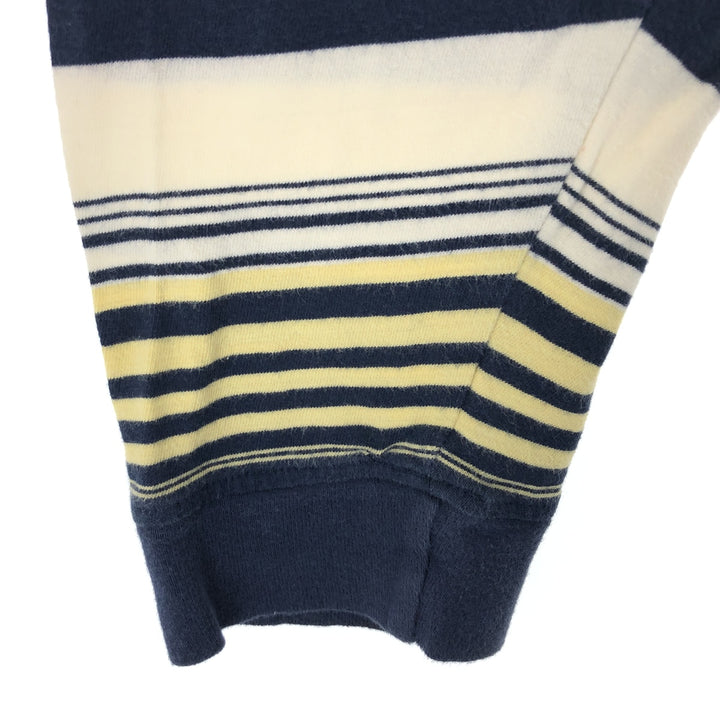 Vintage 90'S Tommy Hilfiger long-sleeved striped polo shirt, men's size XL cotton navy blue type Vintage Second Hand