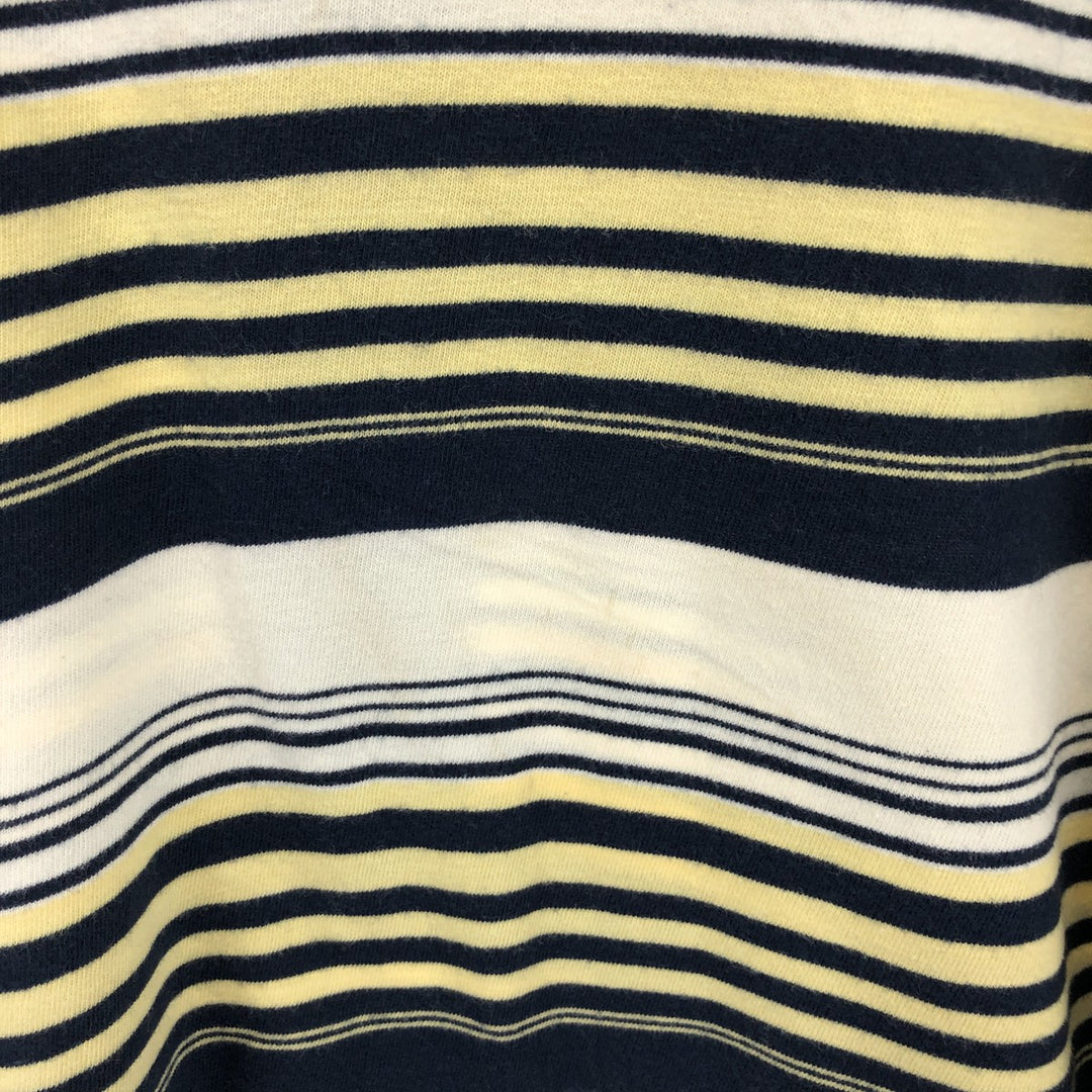 Vintage 90'S Tommy Hilfiger long-sleeved striped polo shirt, men's size XL cotton navy blue type Vintage Second Hand