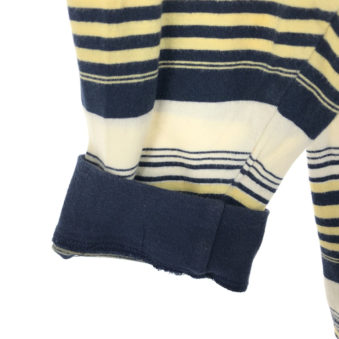 Vintage 90'S Tommy Hilfiger long-sleeved striped polo shirt, men's size XL cotton navy blue type Vintage Second Hand