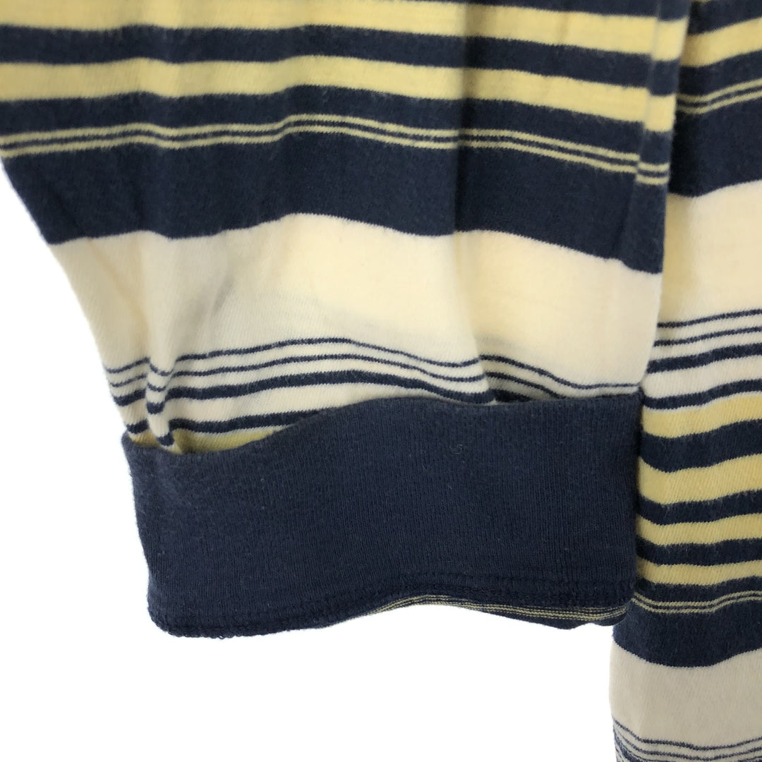 Vintage 90'S Tommy Hilfiger long-sleeved striped polo shirt, men's size XL cotton navy blue type Vintage Second Hand
