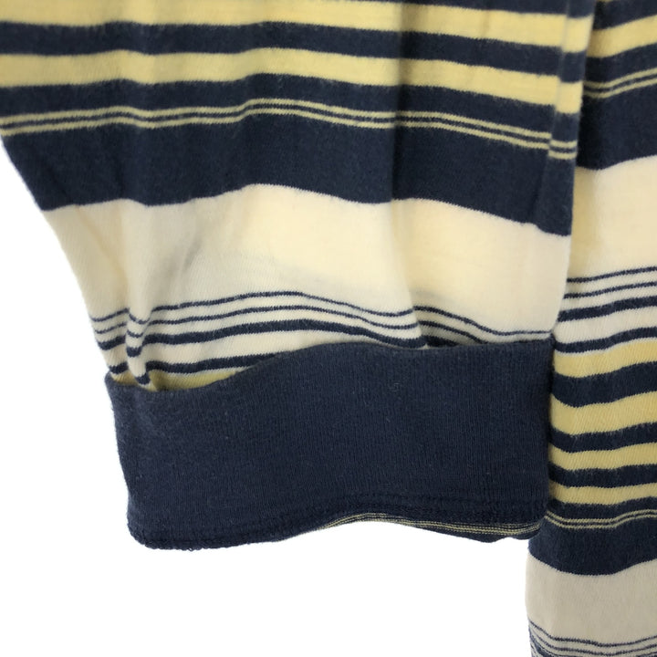 Vintage 90'S Tommy Hilfiger long-sleeved striped polo shirt, men's size XL cotton navy blue type Vintage Second Hand