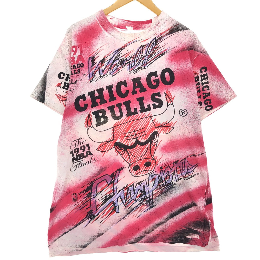 90'S NBA CHICAGOBULLS Chicago Bulls Large Print Sports Print T-Shirt Men's L Size Vintage /eaa469832