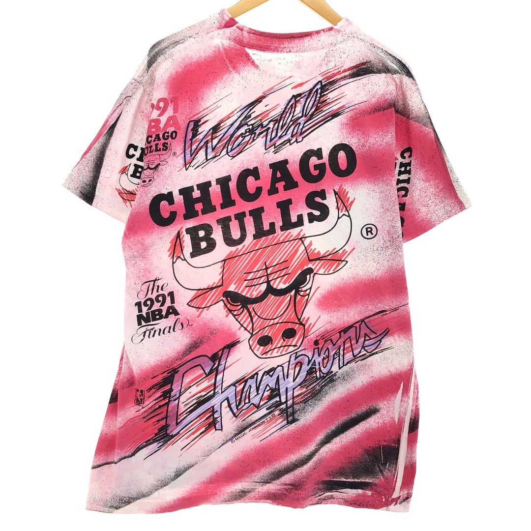 90'S NBA CHICAGOBULLS Chicago Bulls Large Print Sports Print T-Shirt Men's L Size Vintage /eaa469832