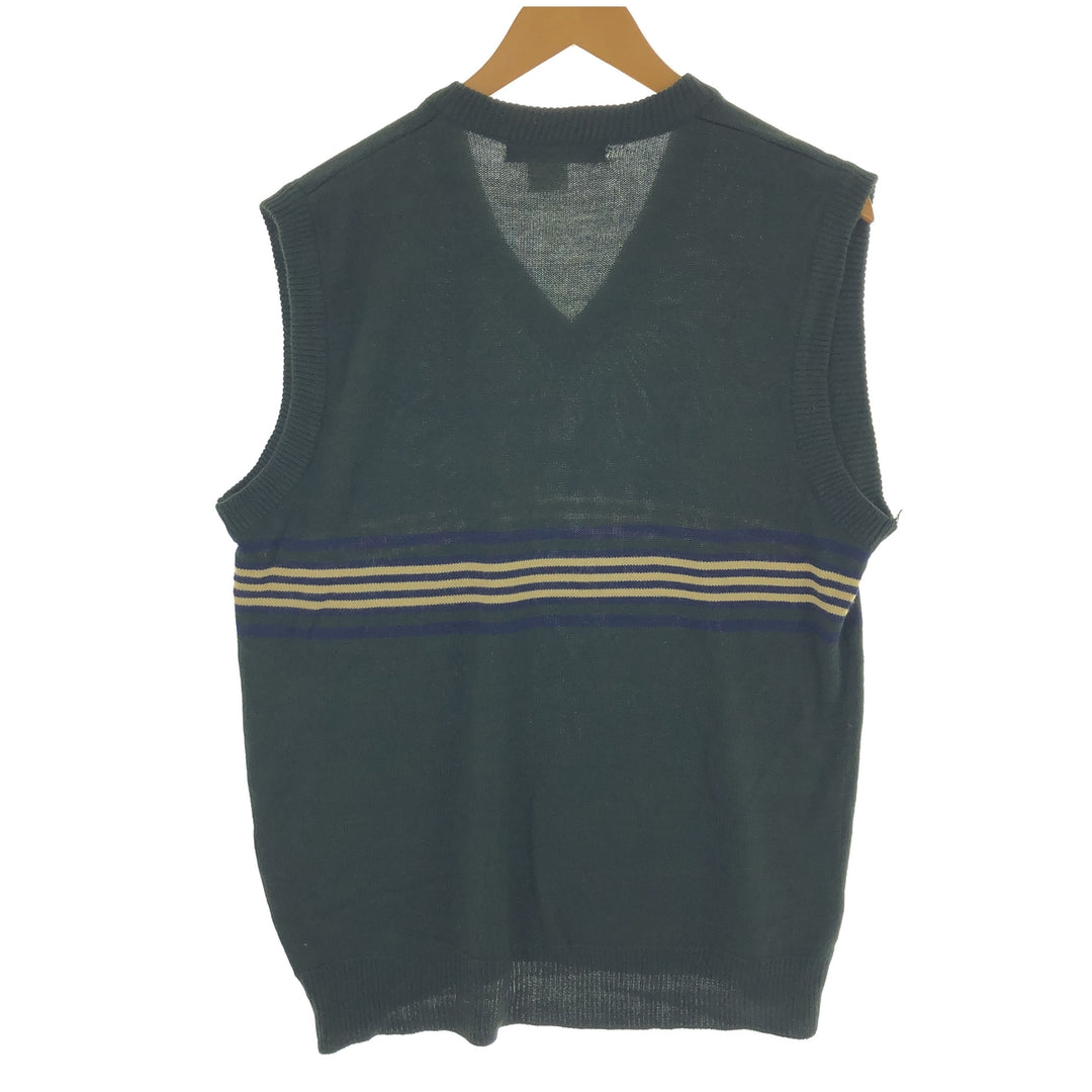 CREATION AVALANCHE V-neck acrylic knit vest, men's size L /eaa469988