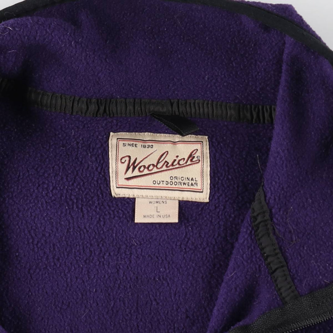 00'S WOOLRICH Half-Zip Fleece Pullover Made in USA Women's Size L unclear purple type Vintage Second Hand