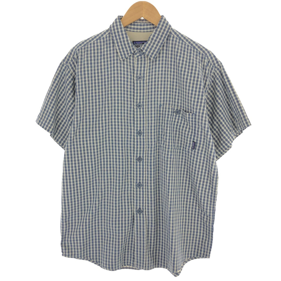 Patagonia short sleeve cotton check shirt, men's size M / eaa470001