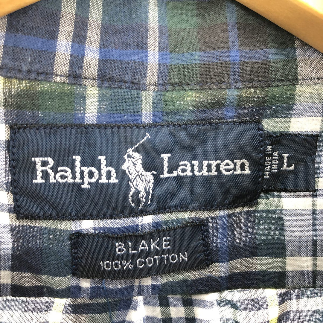 Ralph Lauren BLAKE long sleeve button down check shirt men's size L / eaa470008