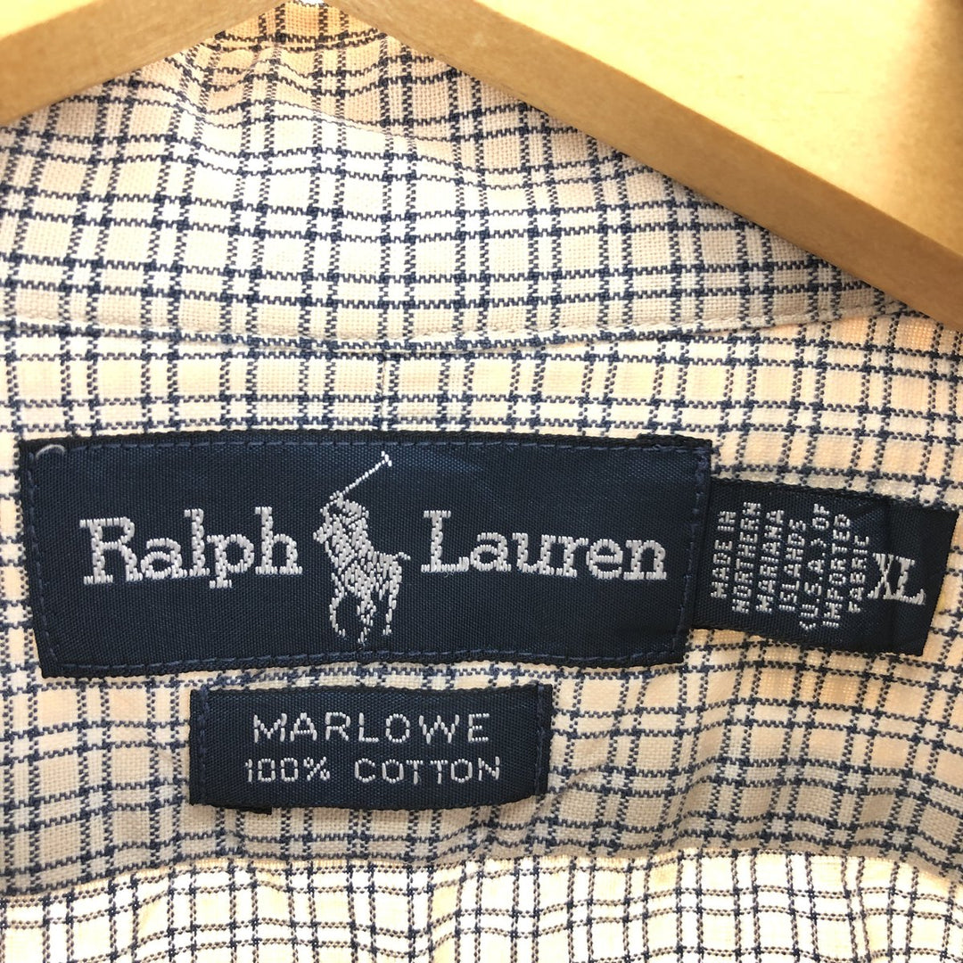 Ralph Lauren MARLOWE Long Sleeve Button-Down Check Shirt Men's XL / eaa470015