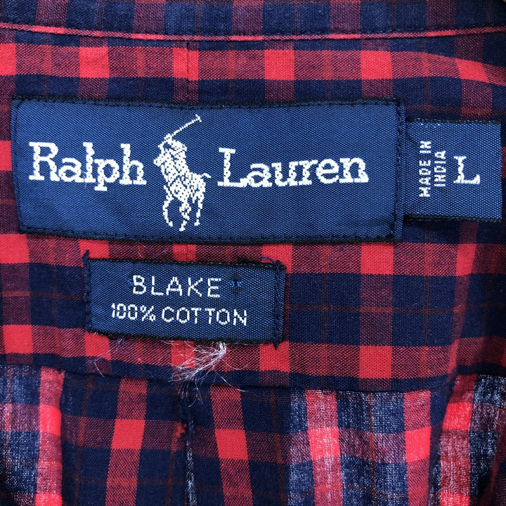 Ralph Lauren BLAKE long sleeve button down check shirt men's size L / eaa470129