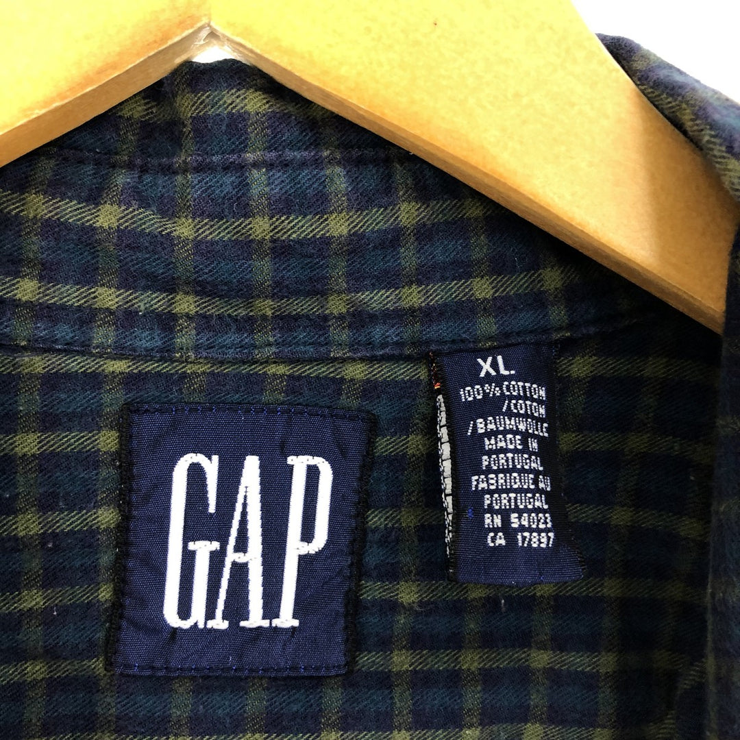 90'S GAP Old Gap Long Sleeve Button Down Check Shirt Men's XL Vintage /eaa470171