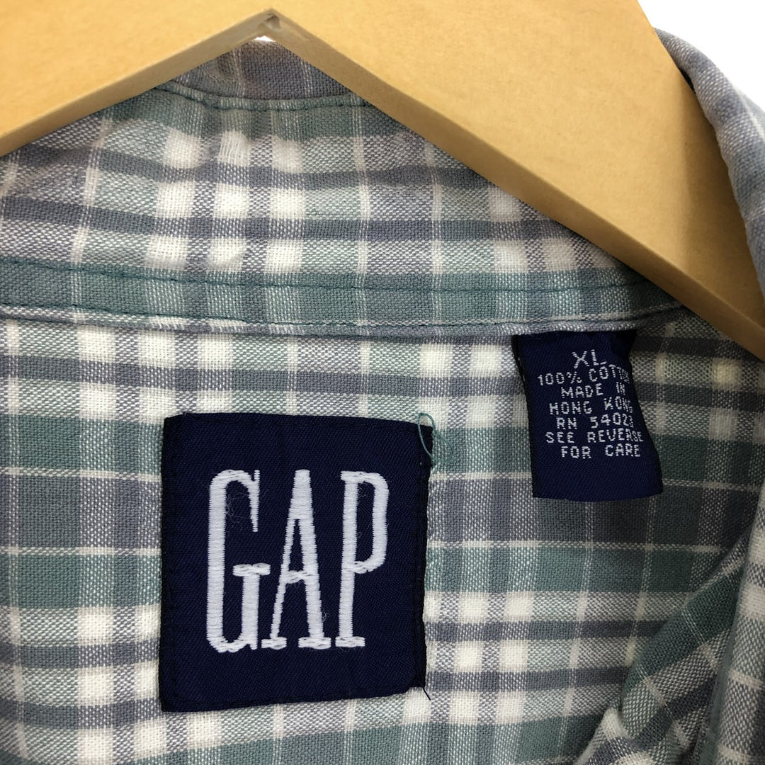 90'S GAP Old Gap Long Sleeve Button Down Check Shirt Men's XL Vintage /eaa470172