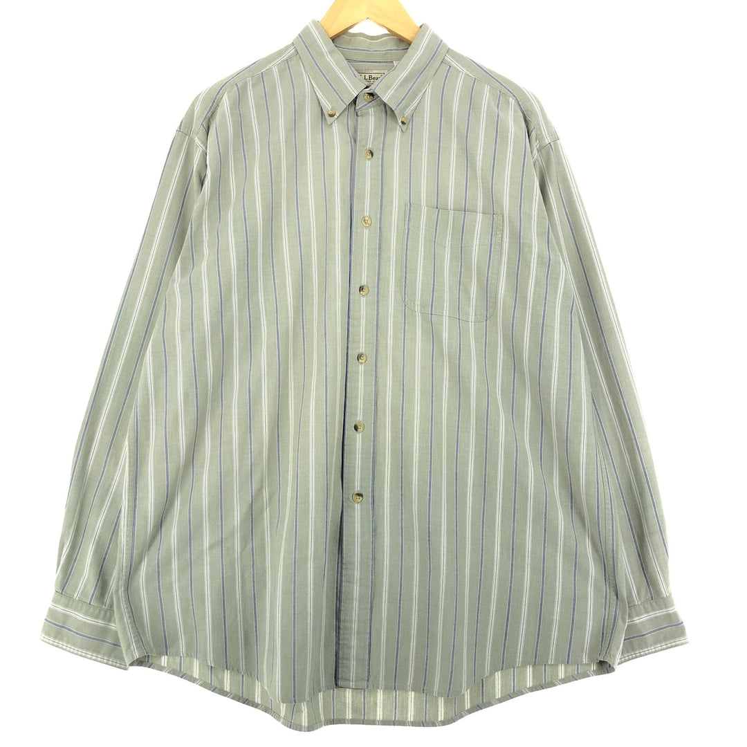 LLBean Long Sleeve Button-Down Striped Shirt Men's Size L /eaa470174