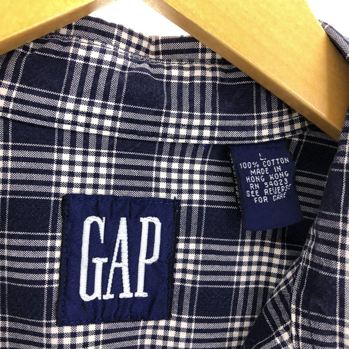 90'S GAP Old Gap Long Sleeve Button Down Check Shirt Men's L Size Vintage /eaa470176