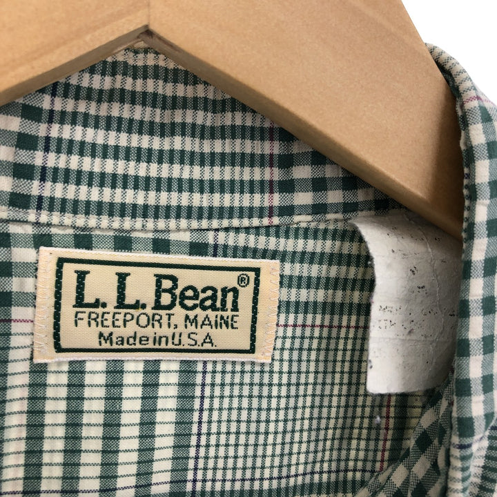 80'S LLBean Long Sleeve Button Down Check Shirt Made in USA Men's XL Vintage /eaa470178