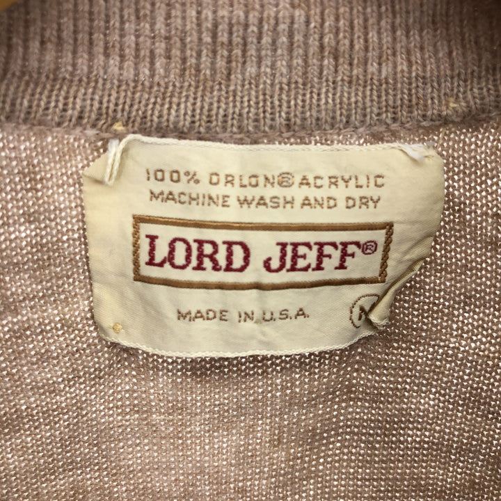 LORD JEFF Acrylic Knit Half Button Sweater Made in USA Men's M size /eaa470267