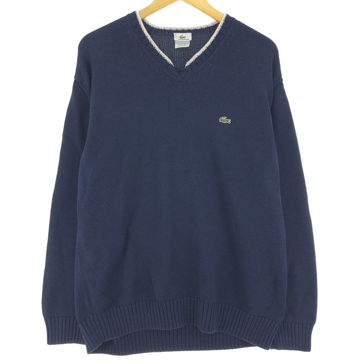 Lacoste LACOSTE V-neck cotton knit sweater size 6, equivalent to men's XL / eaa470269