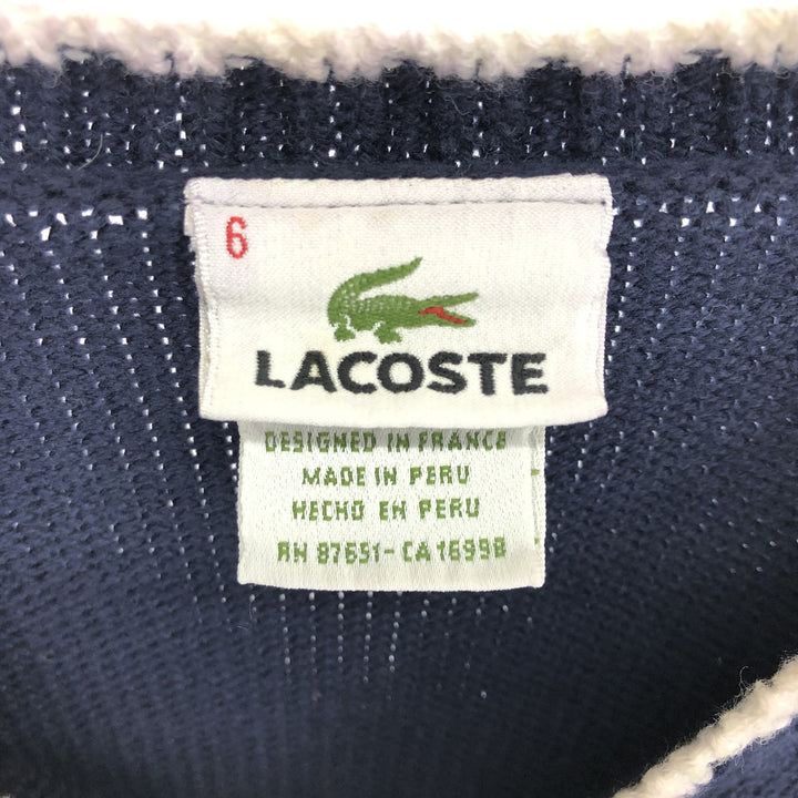 Lacoste LACOSTE V-neck cotton knit sweater size 6, equivalent to men's XL / eaa470269