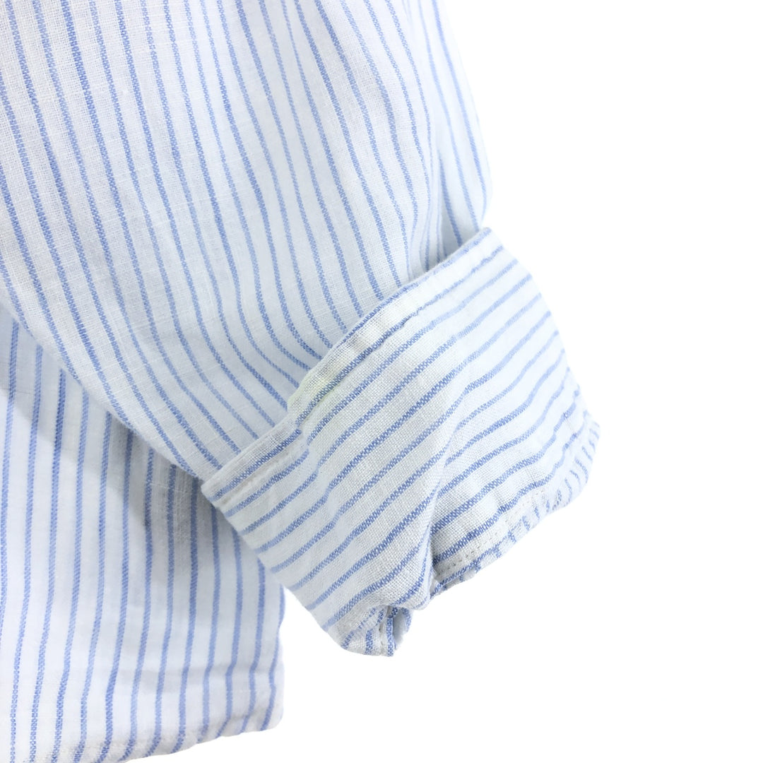 Brooks Brothers 346 Stripe Pattern Long Sleeve Linen Button Down Shirt Men's XXL / eaa470500