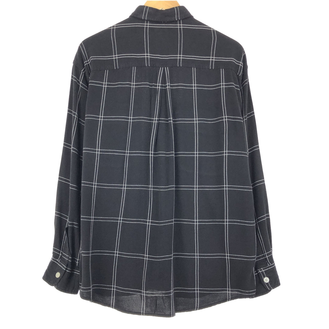CLAIBORNE Check Pattern Long Sleeve Rayon Shirt Men's M Size /eaa470503