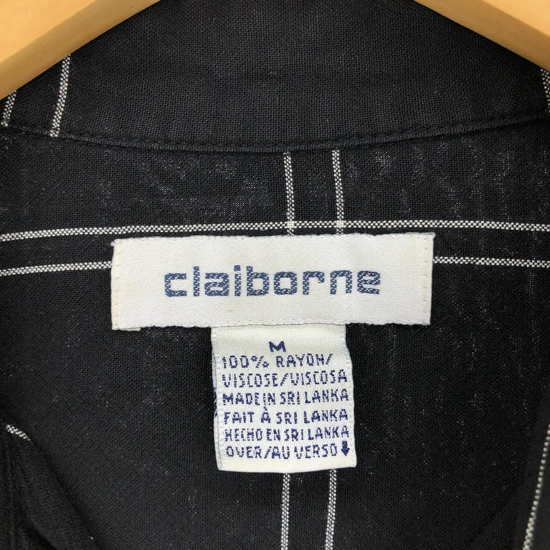 CLAIBORNE Check Pattern Long Sleeve Rayon Shirt Men's M Size /eaa470503