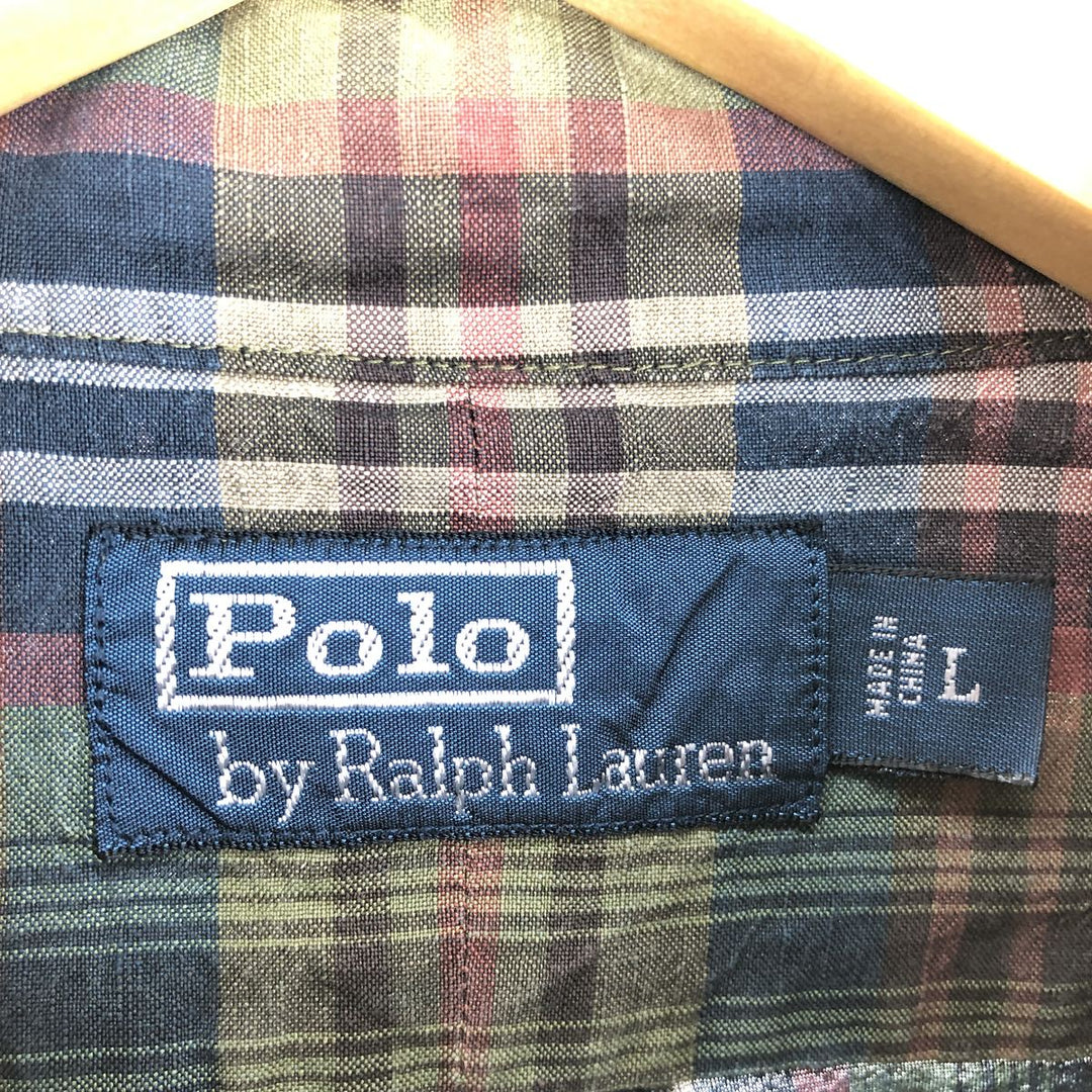 Ralph Lauren POLO by Ralph Lauren Check Pattern Long Sleeve Linen Shirt Men's L / eaa470640