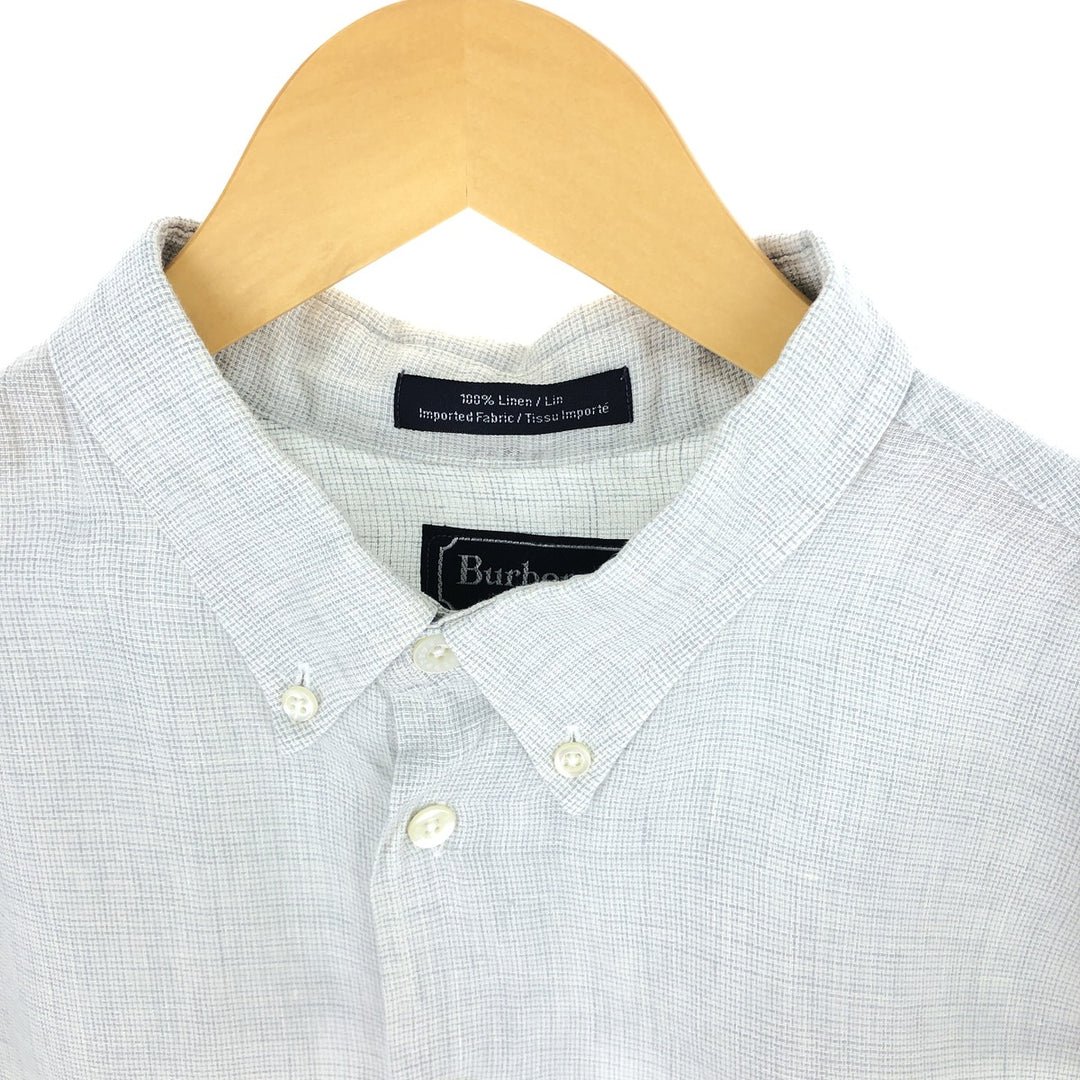 Burberry's BURBERRYS OF LONDON Long Sleeve Linen Button Down Shirt Made in USA Men's XL /eaa470641