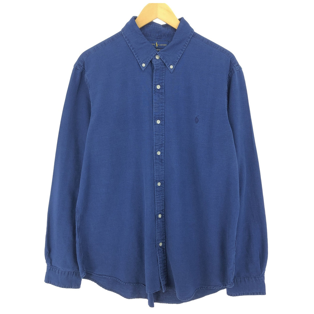 Ralph Lauren CUSTOM FIT INDIGO OXFORD long sleeve button down shirt, men's XL size / eaa470650