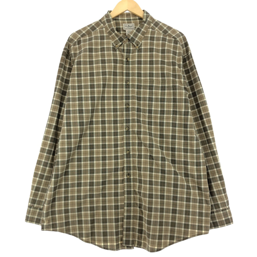 LLBean Long Sleeve Button-Down Check Shirt Men's XL /eaa470733
