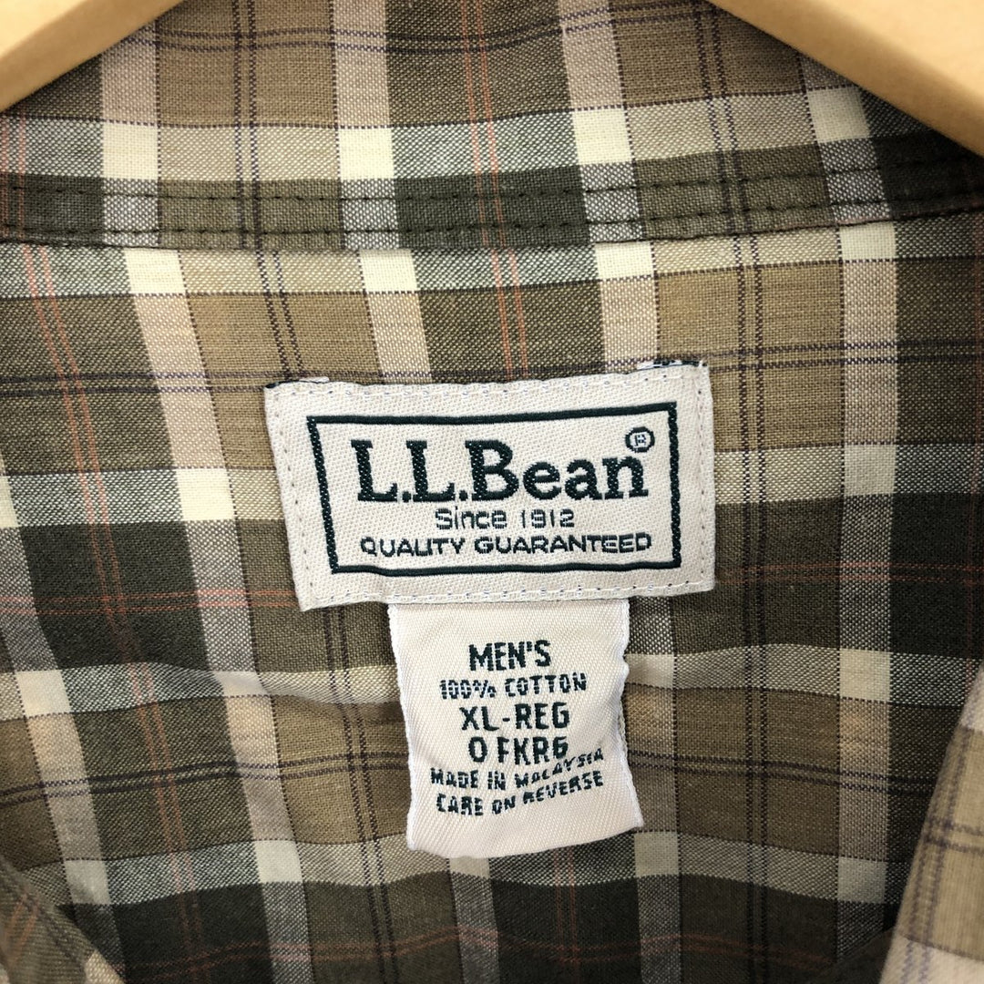 LLBean Long Sleeve Button-Down Check Shirt Men's XL /eaa470733