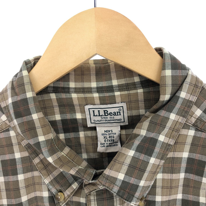 LLBean Long Sleeve Button-Down Check Shirt Men's XL /eaa470733