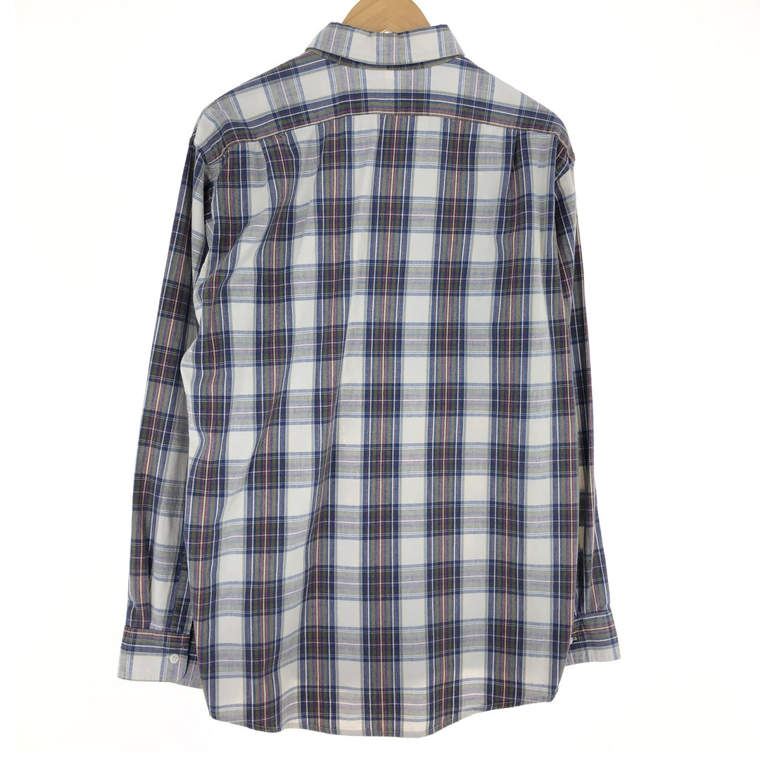 00'S LLBean long sleeve cotton check shirt made in USA, men's size L /eaa470734