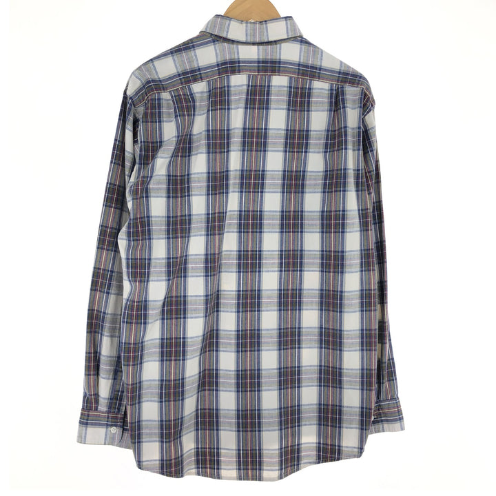 00'S LLBean long sleeve cotton check shirt made in USA, men's size L /eaa470734