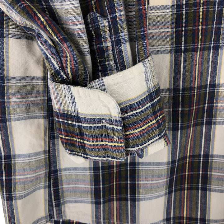 00'S LLBean long sleeve cotton check shirt made in USA, men's size L /eaa470734