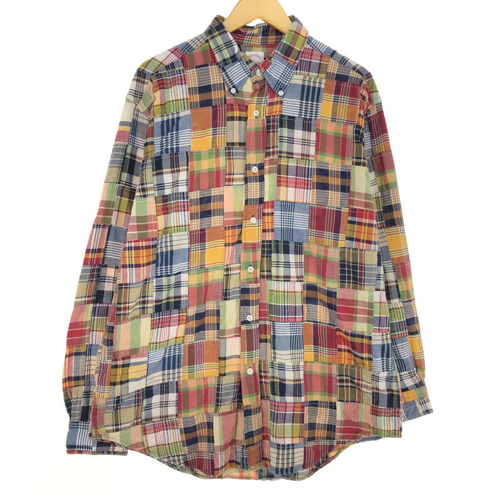 Brooks Brothers Est.1818 Patchwork Long Sleeve Button-Down Check Shirt Men's Size L / eaa470746