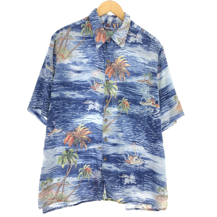 90'S Reyn Spooner Diamond Head Tag All-Over Rayon Hawaiian Aloha Shirt Made in Hawaii Men's L size / eaa470763