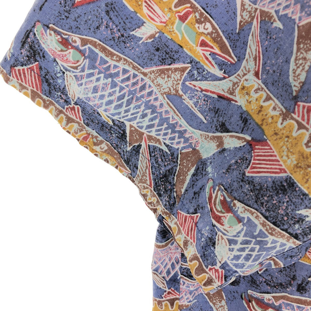 90'S Kahala Fish Pattern Hawaiian Aloha Shirt Made in Hawaii Men's M Size Vintage /eaa470765