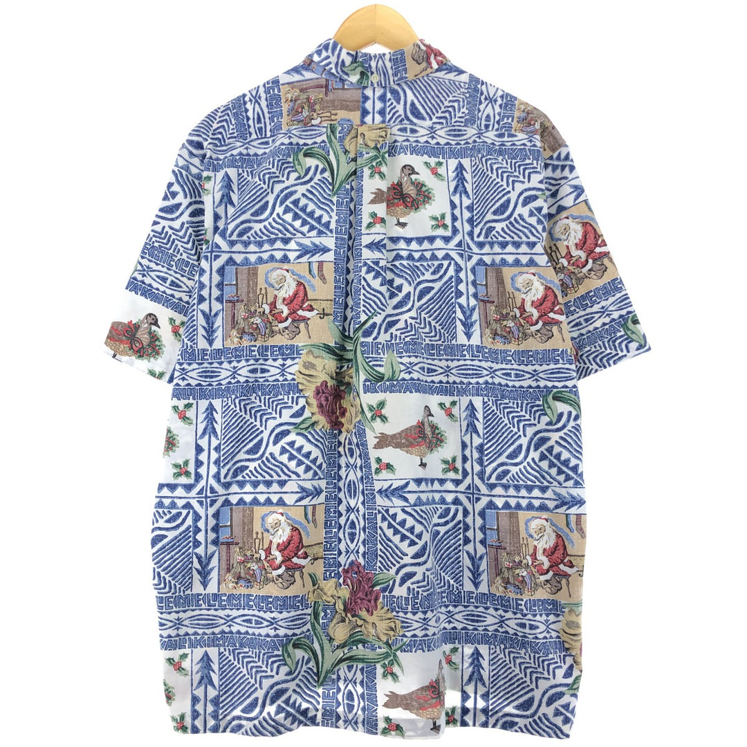 Reyn Spooner MELE KALIKIMAKA All-over Print Button-Down Hawaiian Aloha Shirt Made in Hawaii Men's XL Vintage /eaa470772