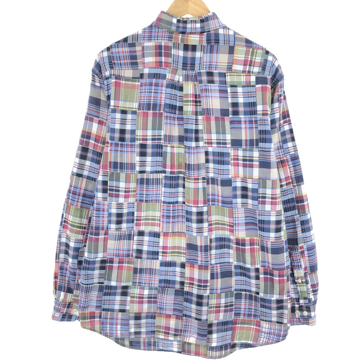 Brooks Brothers 346 Patchwork Long Sleeve Button-Down Check Shirt Men's Size L / eaa470791