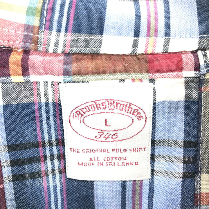 Brooks Brothers 346 Patchwork Long Sleeve Button-Down Check Shirt Men's Size L / eaa470791