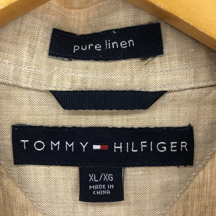 00'S Tommy Hilfiger Long Sleeve Linen Button Down Shirt Men's XL /eaa470792