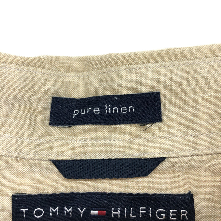 00'S Tommy Hilfiger Long Sleeve Linen Button Down Shirt Men's XL /eaa470792