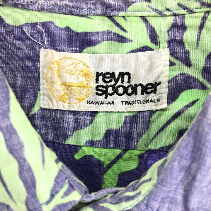 80'S Reyn Spooner Gold Tag Nude Tag Floral Hawaiian Aloha Shirt Men's L Size /eaa470804