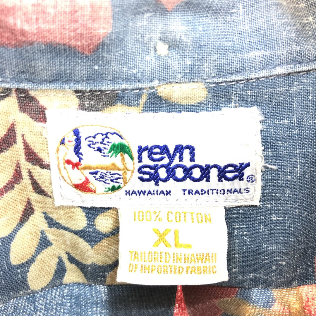 90'S Reyn Spooner Swimsuit Tag Bikini Tag Leaf Pattern Hawaiian Aloha Shirt Made in Hawaii Men's XL Vintage /eaa470805