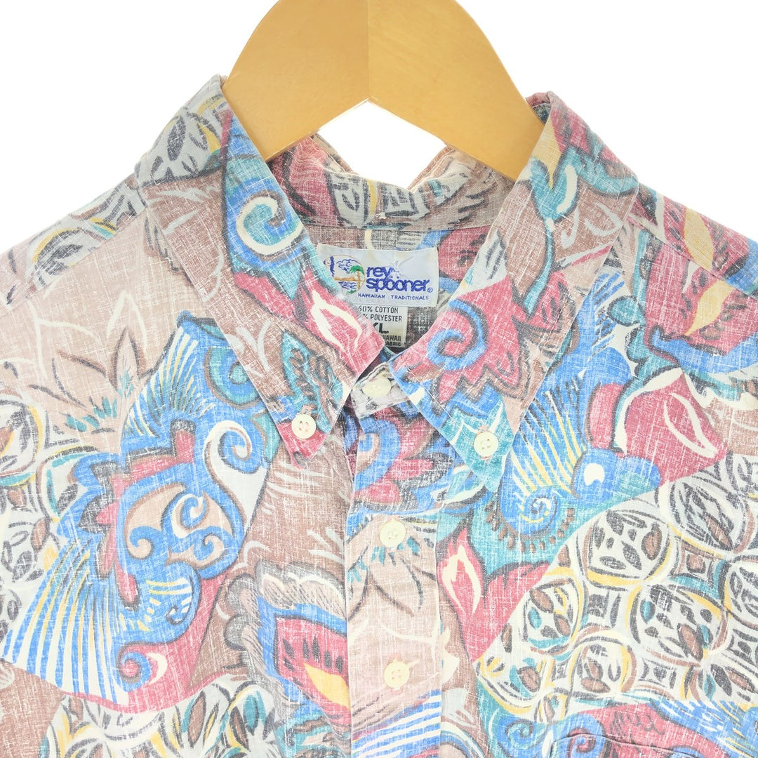 90'S Reyn Spooner Swimsuit Tag Bikini Tag Button Down Hawaiian Aloha Shirt Made in Hawaii Men's XL Vintage /eaa470807