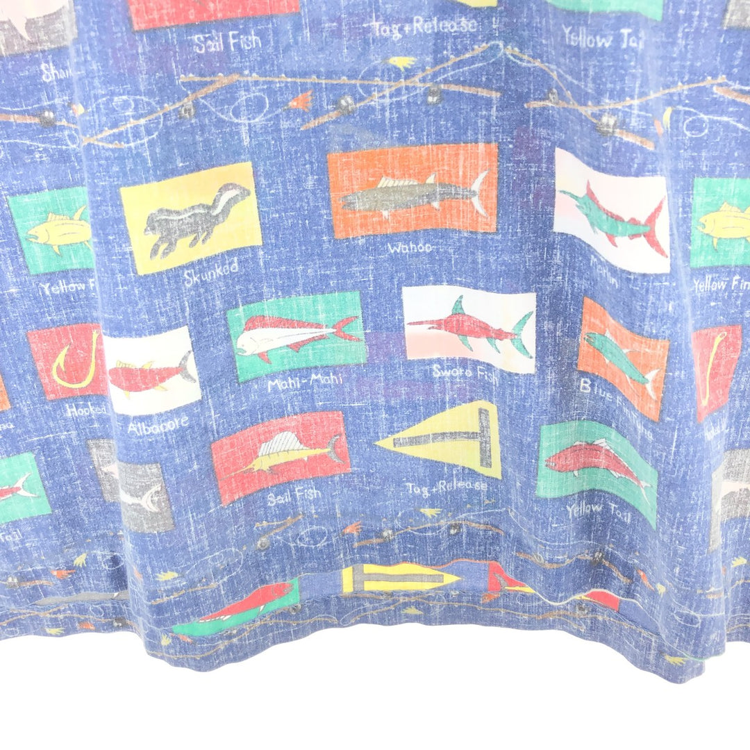 Reyn Spooner Swimsuit Tag Bikini Tag All-Over Print Button-Down Hawaiian Aloha Shirt Made in Hawaii Men's XL Vintage /eaa470811