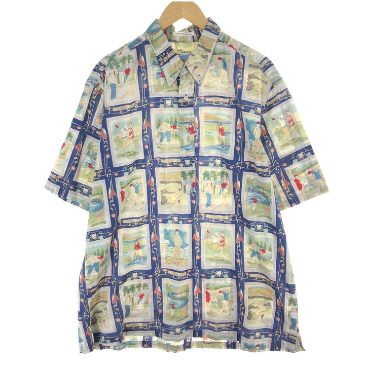 Reyn Spooner All-over Print Pullover Button-Down Hawaiian Aloha Shirt Made in Hawaii Men's XXL /eaa470819