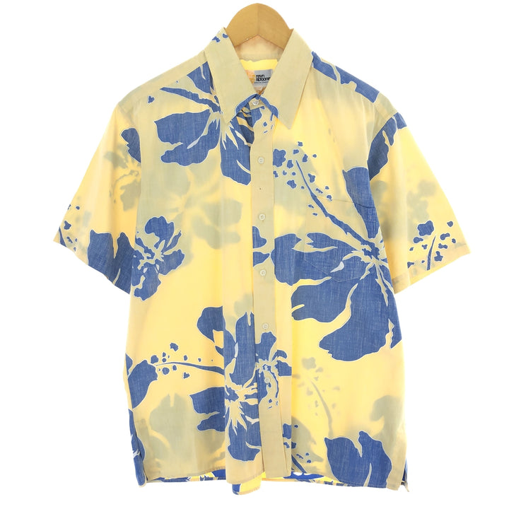 80'S Reyn Spooner Gold Tag Nude Tag Hibiscus Pattern Hawaiian Aloha Shirt Made in Hawaii Men's L Size Vintage /eaa470820