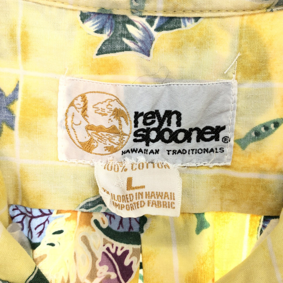 80'S Reyn Spooner Gold Tag Nude Tag All-Over Print Hawaiian Aloha Shirt Made in Hawaii Men's L Size Vintage /eaa470821