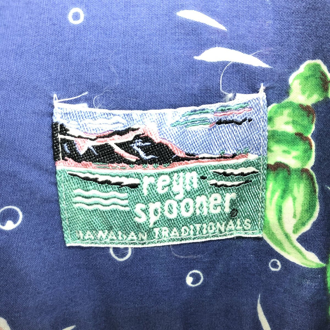 80s-90'S Reyn Spooner Diamond Head Tag All-over Fish Pattern Hawaiian Aloha Shirt Men's L Size Vintage /eaa470823