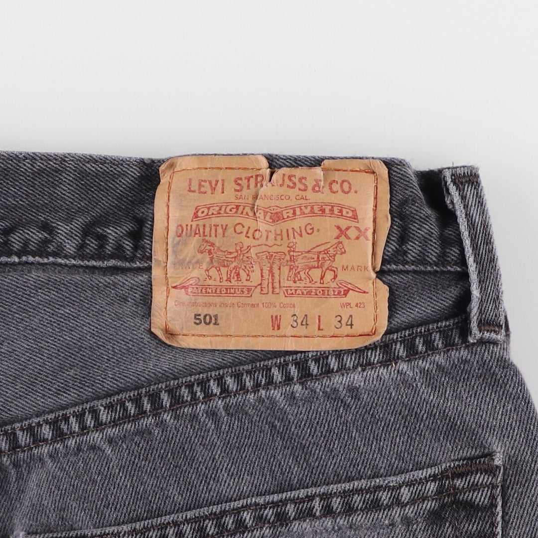 00'S Levi's 501-0660 Black Denim Straight Denim Pants Men's W34 equivalent / eaa470989